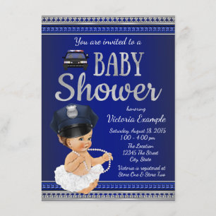 Invitaciones para Baby Shower de Policía Niña