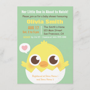 Invitaciones para Baby Shower de Pollita Linda a P
