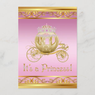 Invitaciones para baby shower de princesa rosadas