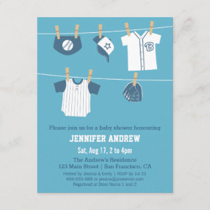 Invitaciones para Baby Shower de Ropa de Deportes 