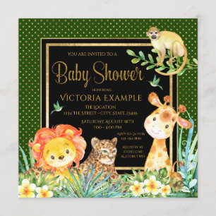 Invitaciones para baby shower de safari en la jung