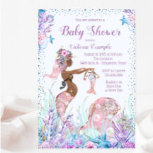 Invitaciones para Baby Shower de Sirena Afroameric