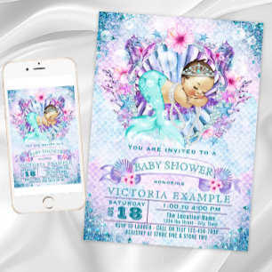 Invitaciones para Baby Shower de Sirenita Bebé