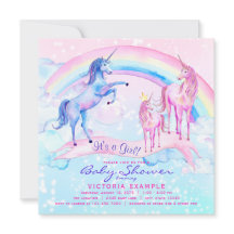Invitaciones para Baby Shower de Unicornio Hermoso