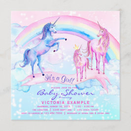 Invitaciones para Baby Shower de Unicornio Hermoso