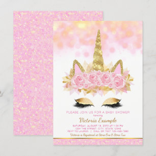 Invitaciones para Baby Shower de Unicornio Rosa Do