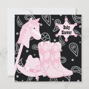 Invitaciones para baby shower de vaquera Black Pin