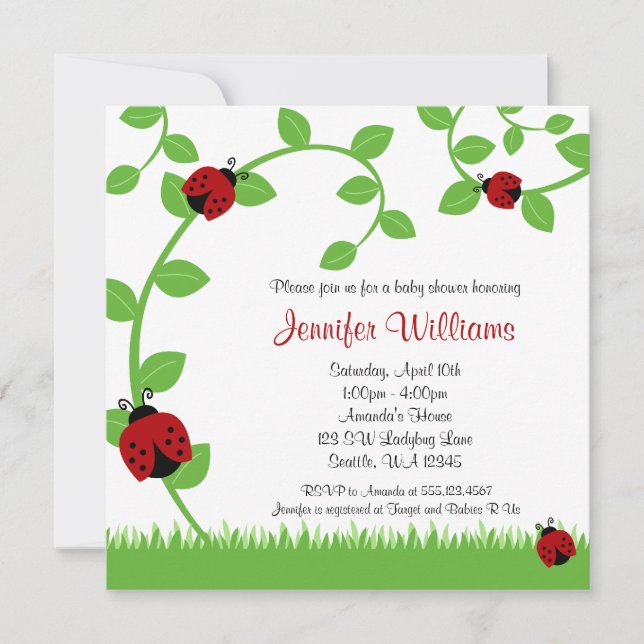 Invitaciones para Baby Shower de Viñas de Mariquit (Anverso)