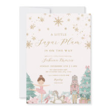 Invitaciones para Baby Shower del Cascanueces Rosa
