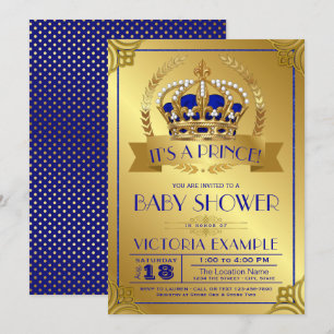 Invitaciones para Baby Shower del Príncipe Azul y