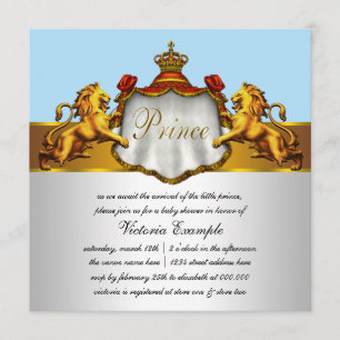 Invitaciones para baby shower del Príncipe Bebé Az