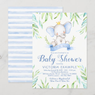 Invitaciones para Baby Shower del Príncipe Elefant