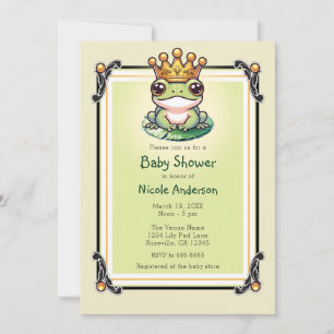 Invitaciones para Baby Shower del Príncipe Rana co