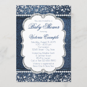Invitaciones para baby shower Denim Diamond Baby