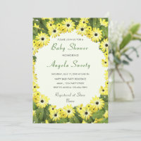 Invitaciones para Baby Shower enmarcadas con flore