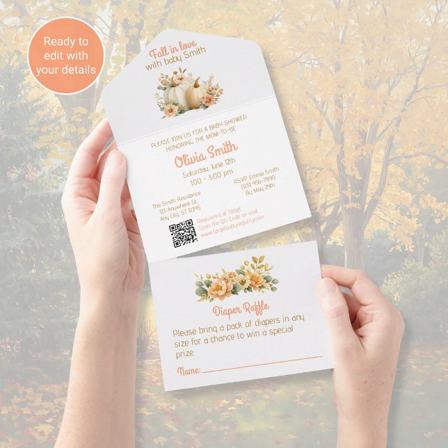 Invitaciones para Baby Shower 'Fall in Love' con C (Subido por el creador)