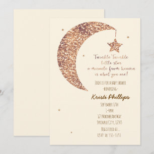 Invitaciones para Baby Shower Luna y Estrellas Cre