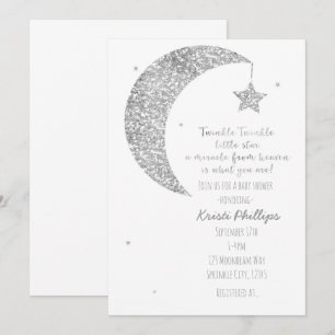 Invitaciones para Baby Shower Luna y Estrellas de 