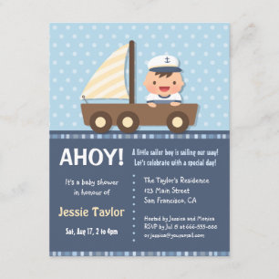 Invitaciones para Baby Shower Náutico Pequeño Mari