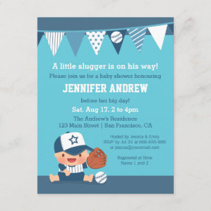 Invitaciones para Baby Shower Niño Deportes Niño A