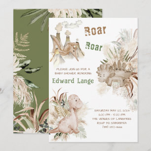 Invitaciones para Baby Shower Niño Dinosaurio