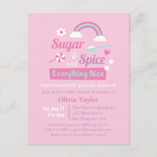 Invitaciones para Baby Shower Rosa de Sugar and Sp