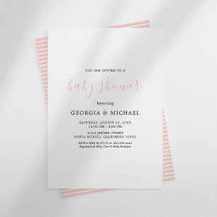 Invitaciones para Baby Shower Rosa Liso