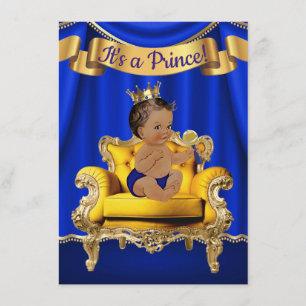 Invitaciones para Baby Shower Silla de Azul Real y