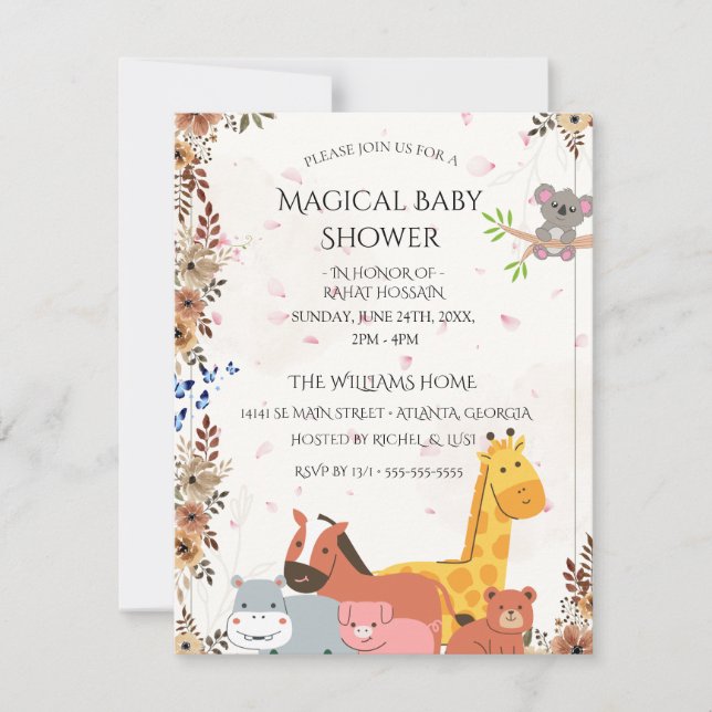 Invitaciones para Baby Shower | Tarjeta Personaliz (Anverso)
