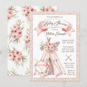Invitaciones para Baby Shower TeePee Fox