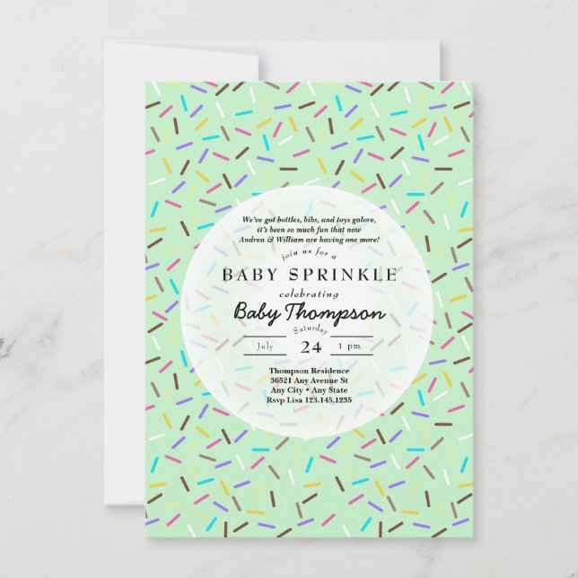 Invitaciones para Baby Sprinkle (Anverso)