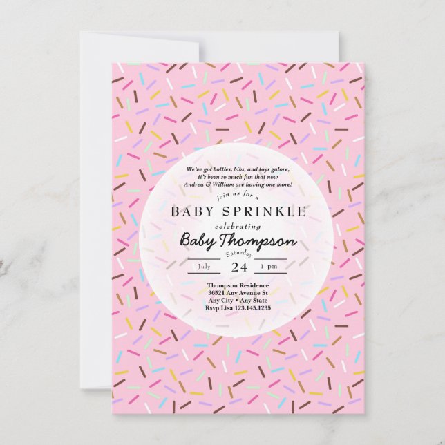 Invitaciones para Baby Sprinkle (Anverso)