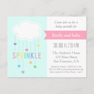 Invitaciones para Baby Sprinkle de Nube y Corazone