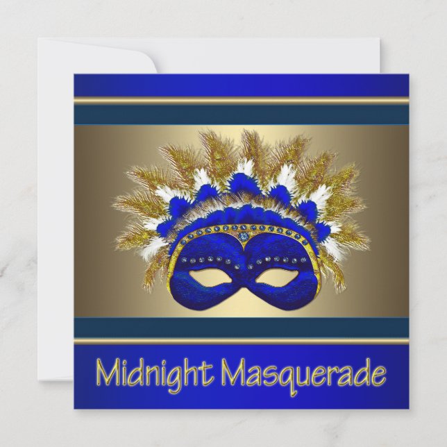 Invitaciones para baile de máscaras de graduación (Anverso)