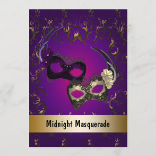 Invitaciones para baile de máscaras de Mardi Gras