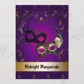 Invitaciones para baile de máscaras de Mardi Gras
