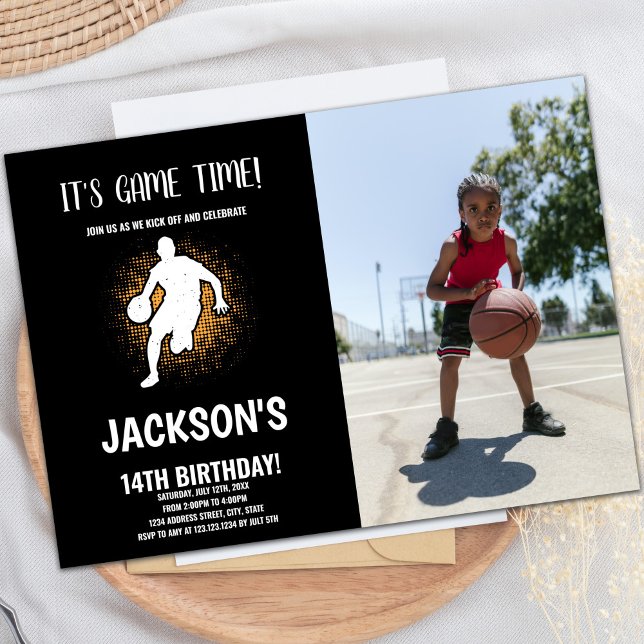 Invitaciones para baloncesto con foto (Basketballs Invitations with photo)