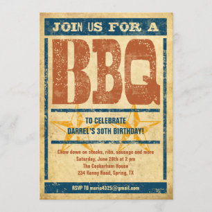 Invitaciones para barbacoa de cumpleaños