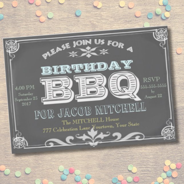 Invitaciones para barbacoa de fiesta de cumpleaños (Subido por el creador)