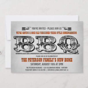 Invitaciones para Barbacoa de Fiesta de Estreno de