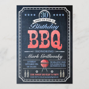Invitaciones para barbacoa por 30 años  Cartón