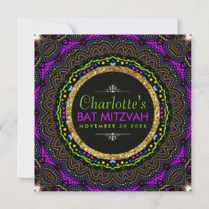 Invitaciones para Bat Mitzvah de Colores Geniales