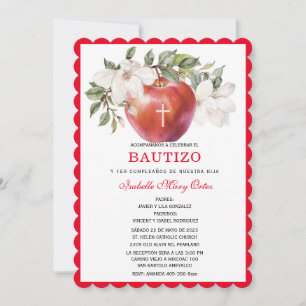 Invitaciones para Bautismo y Primer Cumpleaños de 
