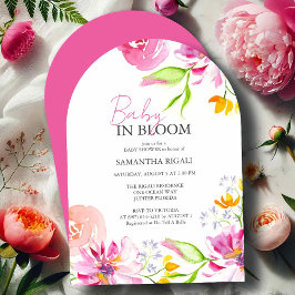 Invitaciones para bebé en flor | Diseño de arco