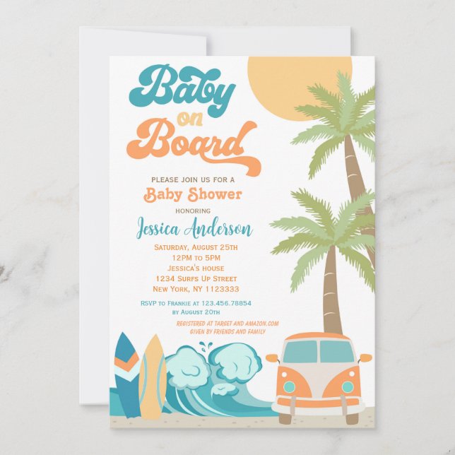 Invitaciones para bebés a bordo (Anverso)