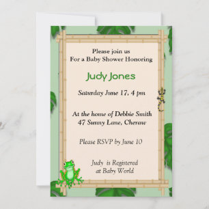 Invitaciones para bebés de rana