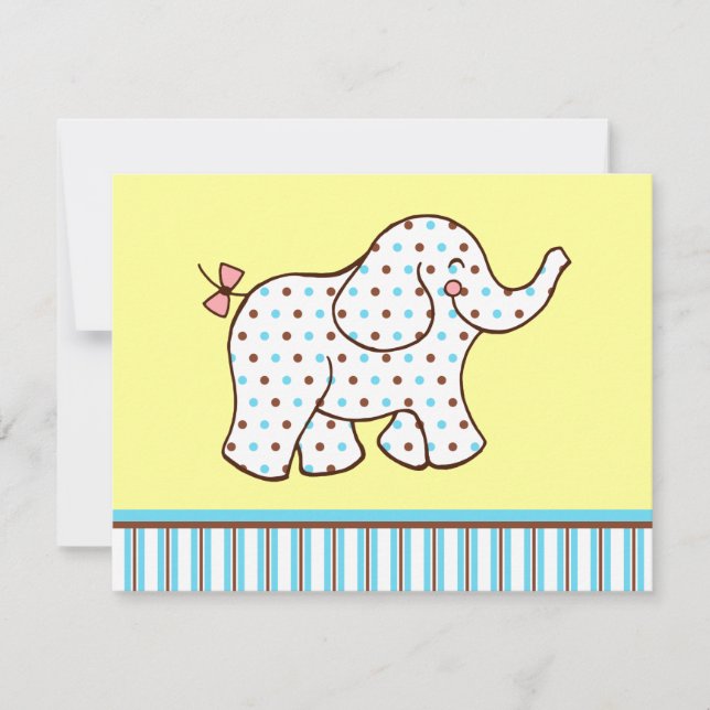 Invitaciones para bebés elefantes (Anverso)
