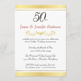 Invitaciones para Bodas de Oro 50 Aniversario