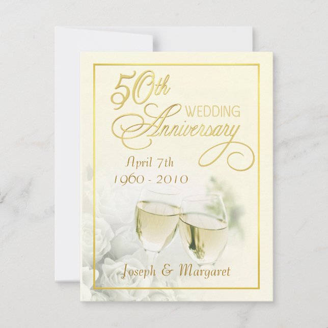 Invitaciones para Bodas de Oro - Marfil Pequeño (Anverso)