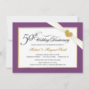 Invitaciones para Bodas de Oro - Morado